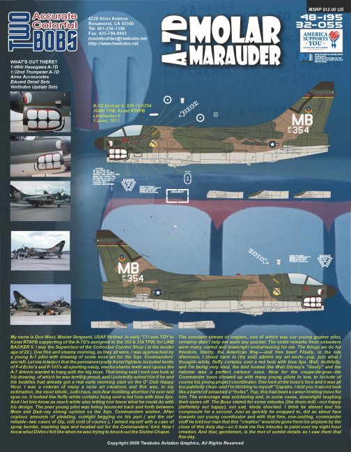 Twobobs Aviation Graphics 1/48 & 1/32 A-7D Molar Marauder decal sheet